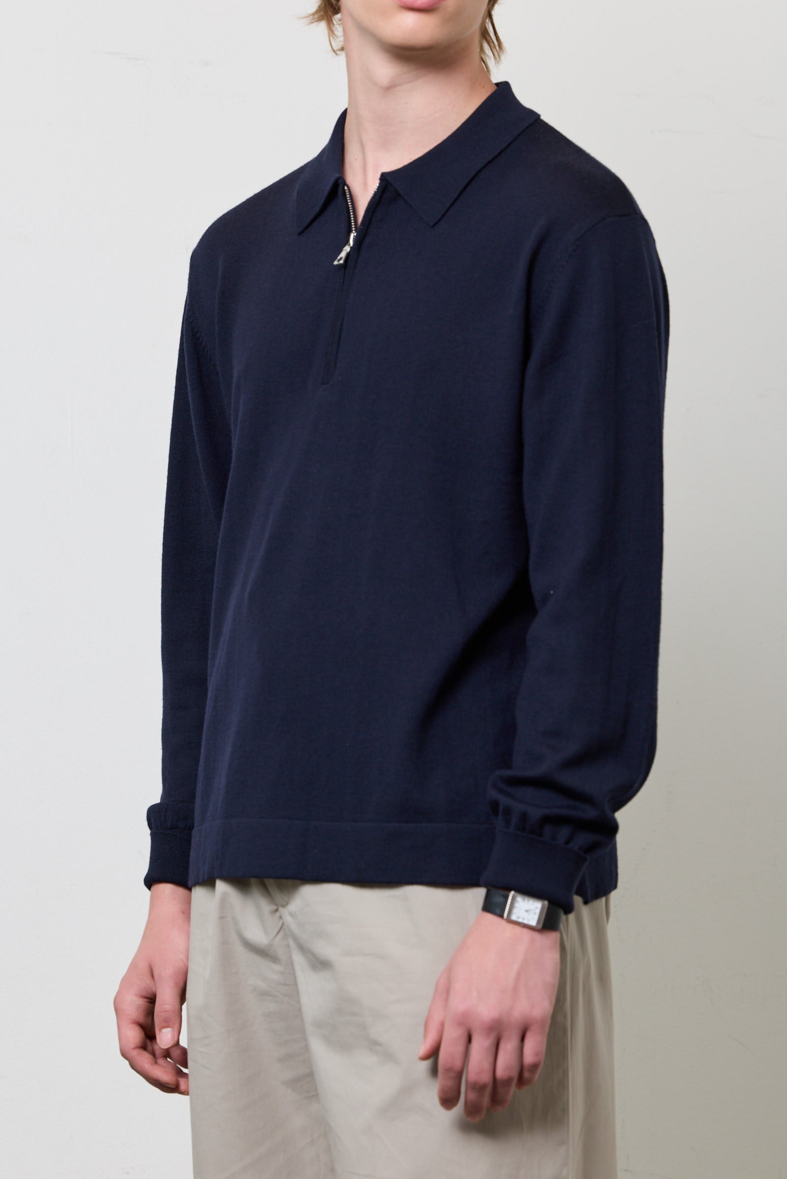 Bene Merino Wool Zip Polo