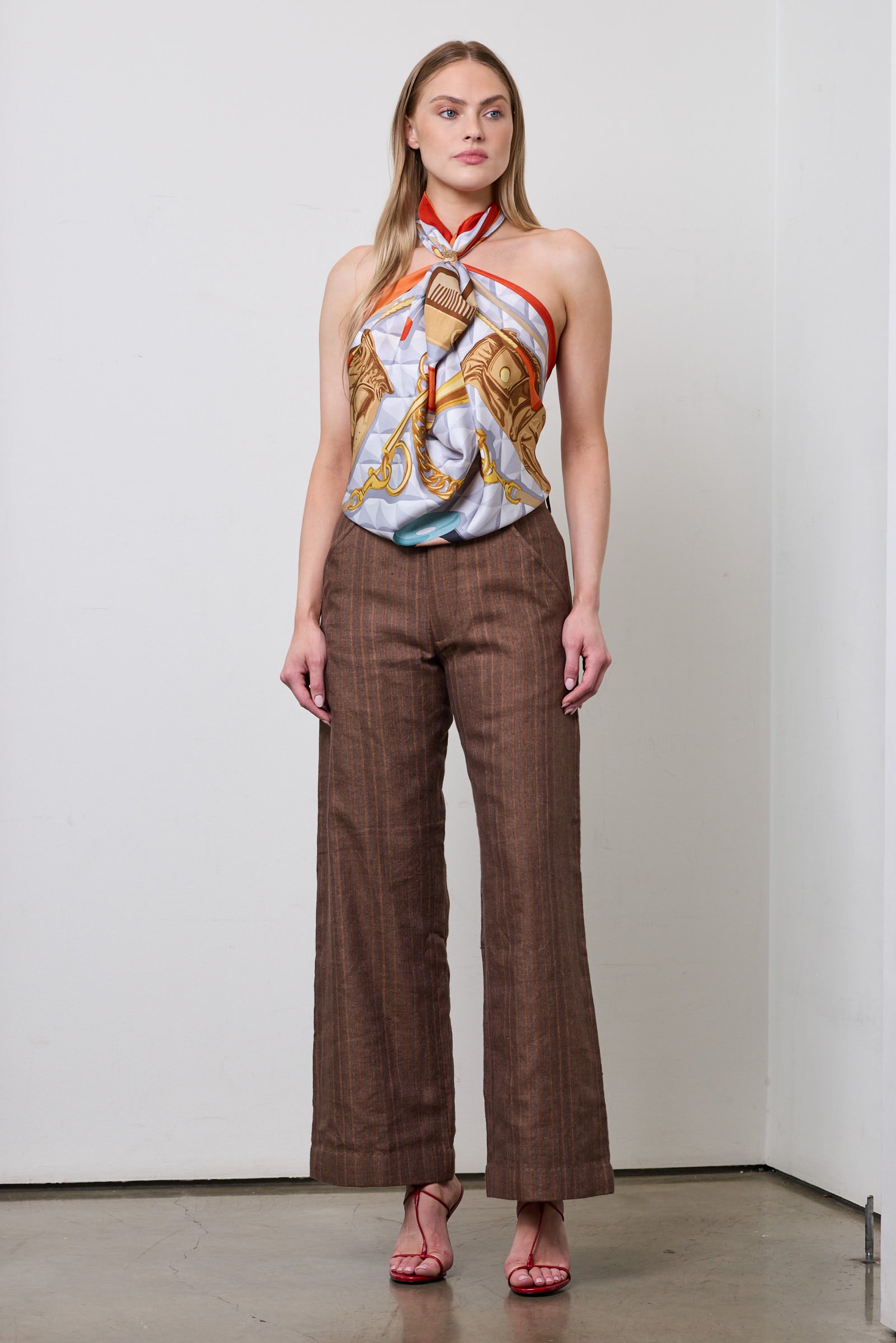 Flat Front Flare Trouser