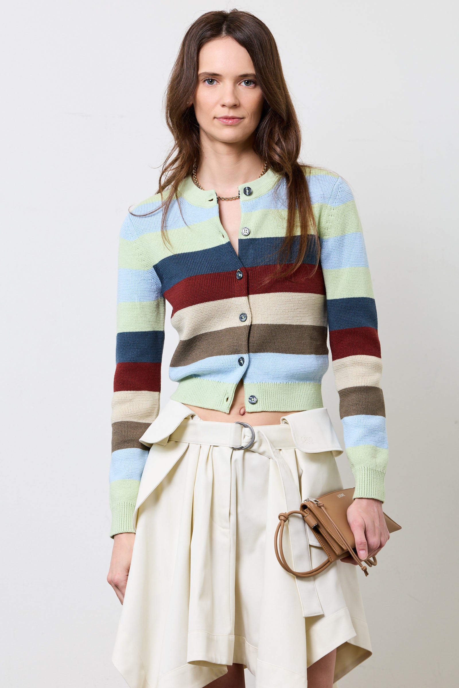 Striped Cropped Cardigan
