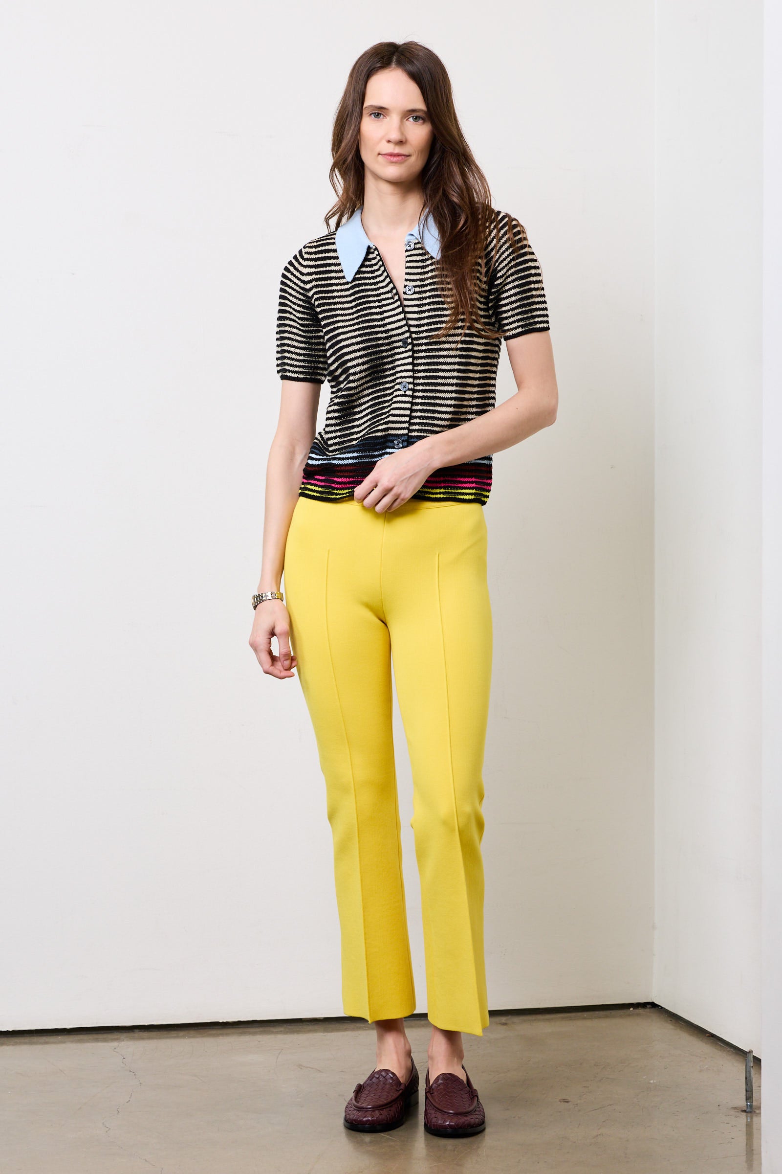 Wave Knit Short Sleeve Polo Shirt