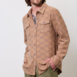 Taupe Ombre Check Cashmere Shirt