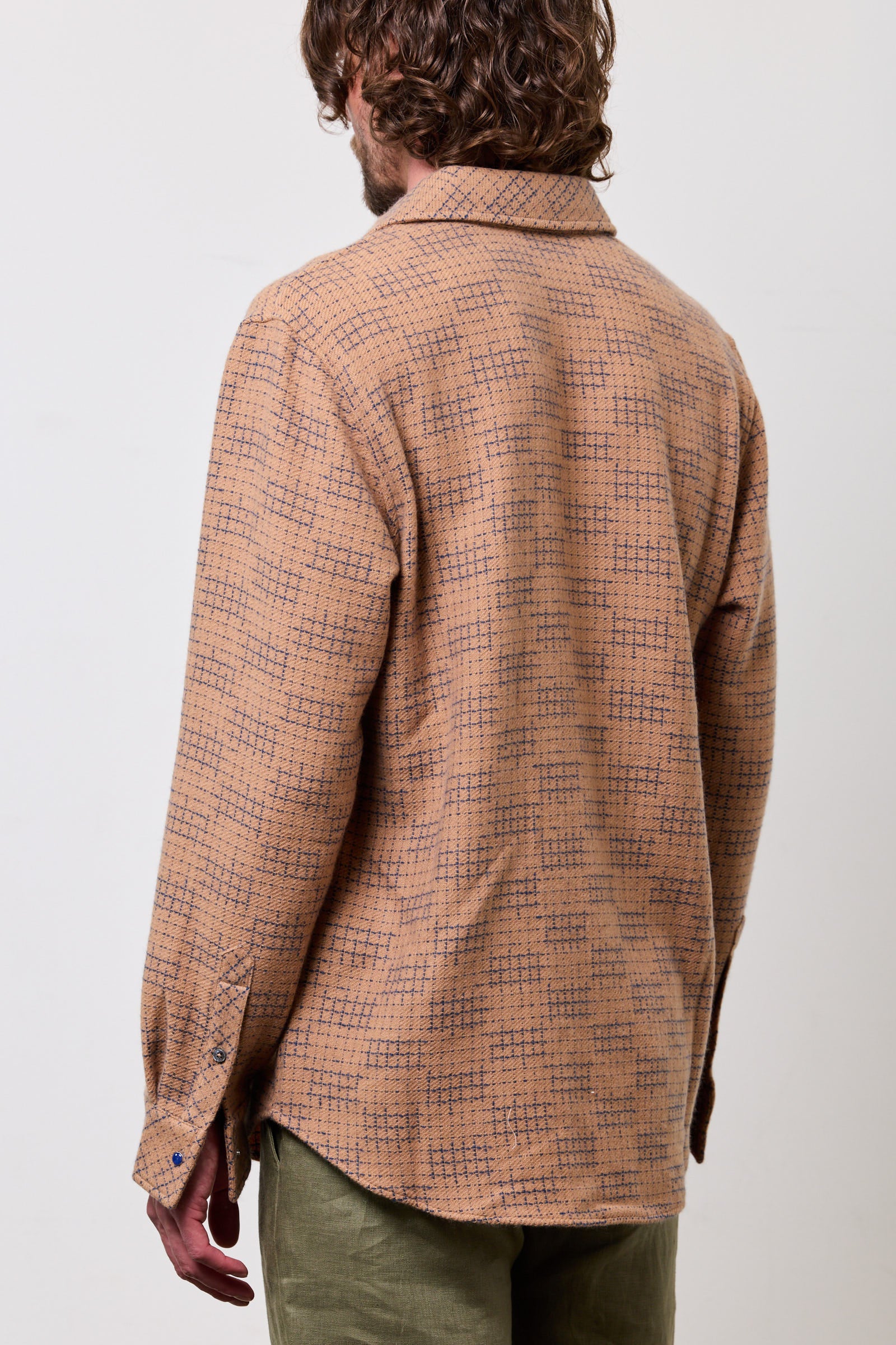Taupe Ombre Check Cashmere Shirt