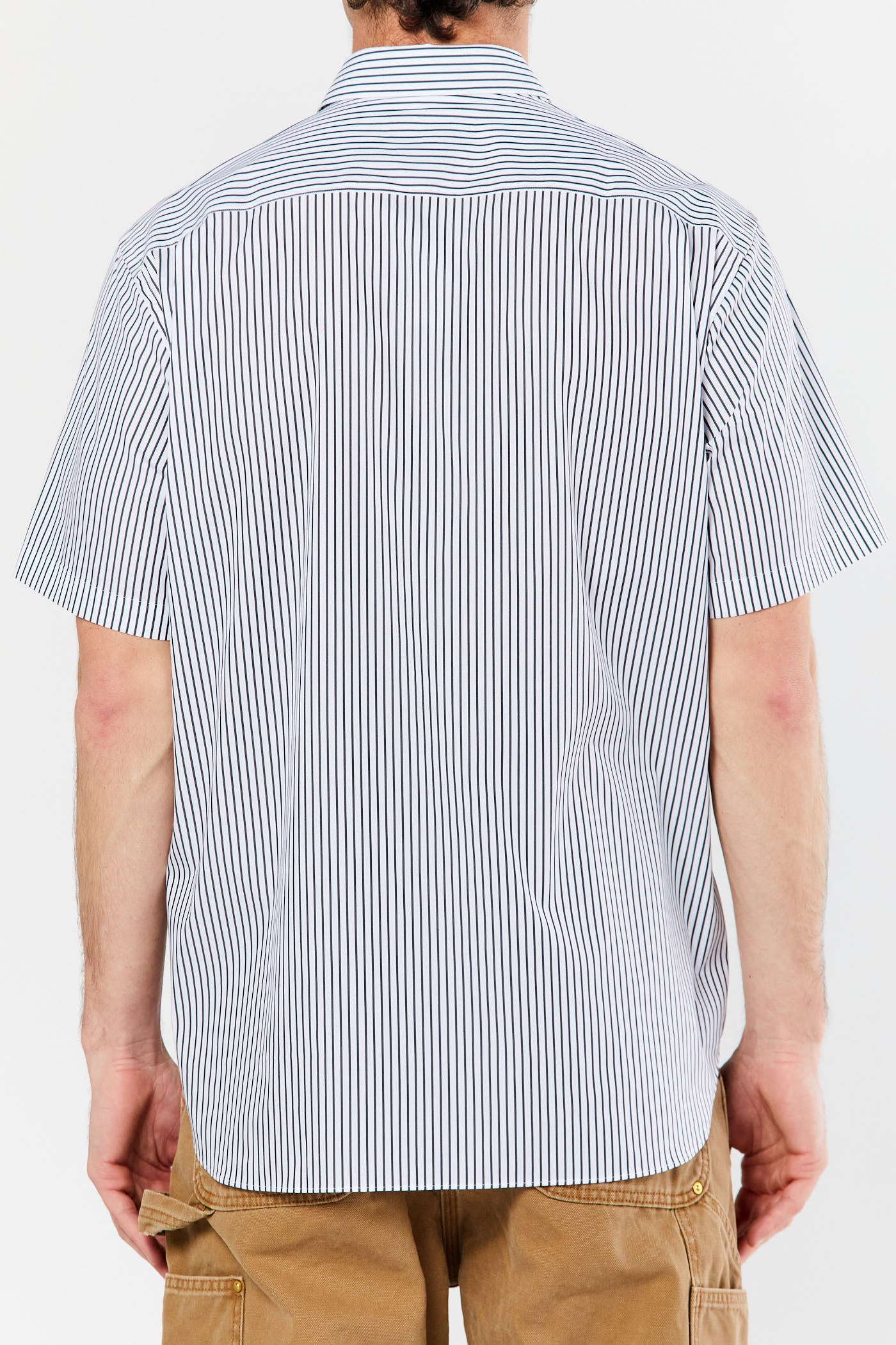 Blue Stripe One Pocket Short Sleeve