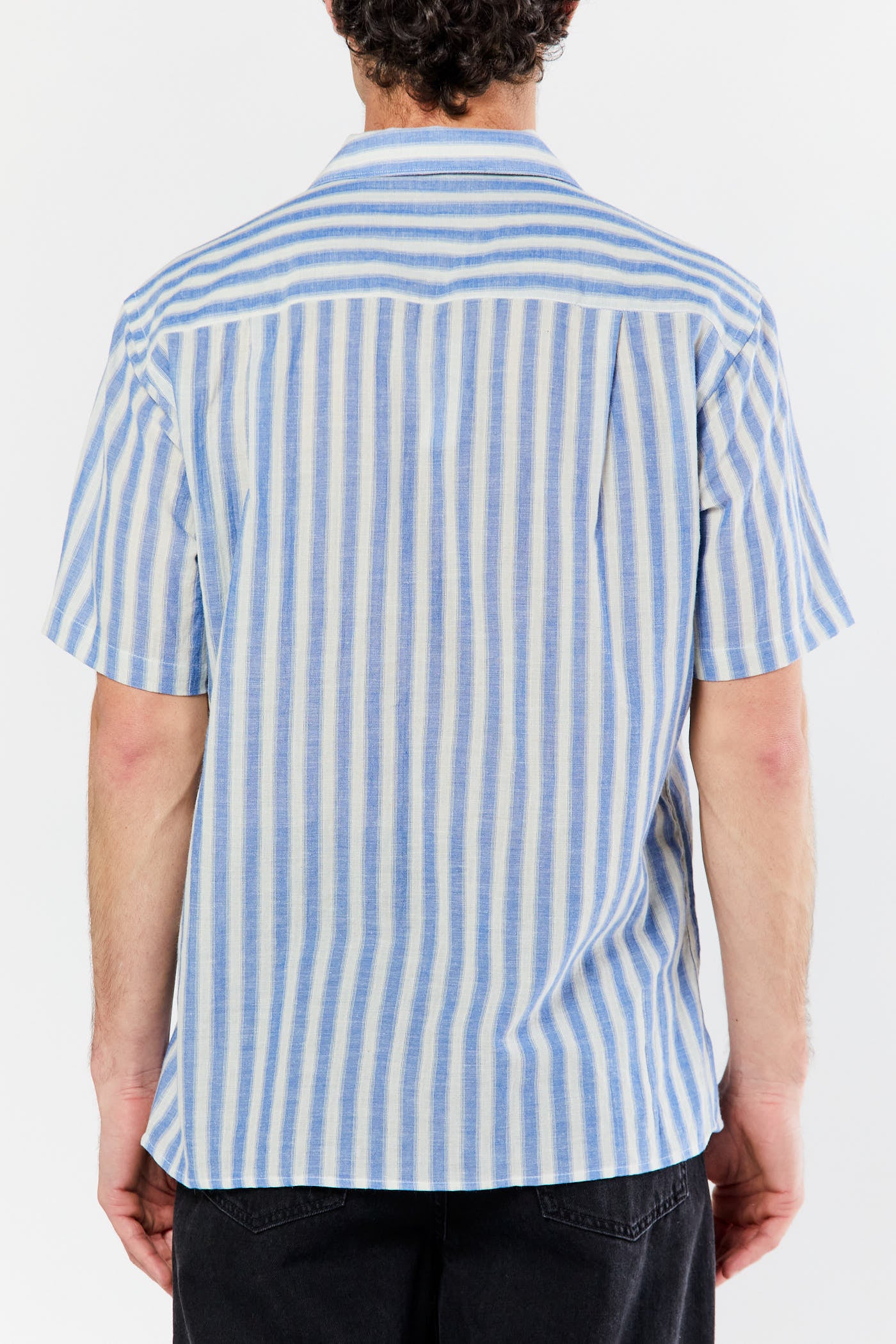 Blue & Tan Cabana Stripe Shirt