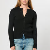 Rib Crew Neck Cardigan