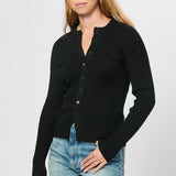 Rib Crew Neck Cardigan