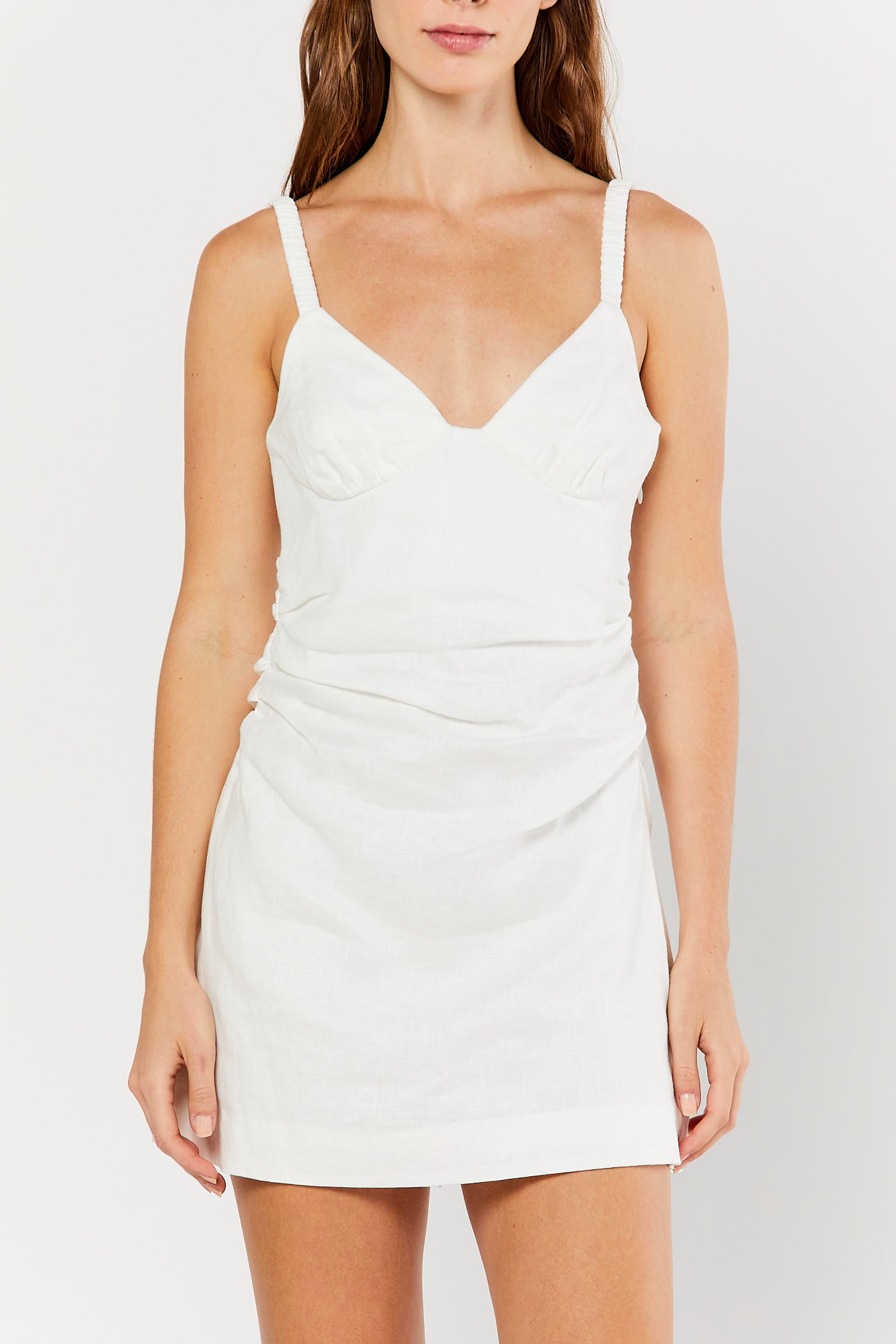 Ivory Primrose Ruched Mini Dress