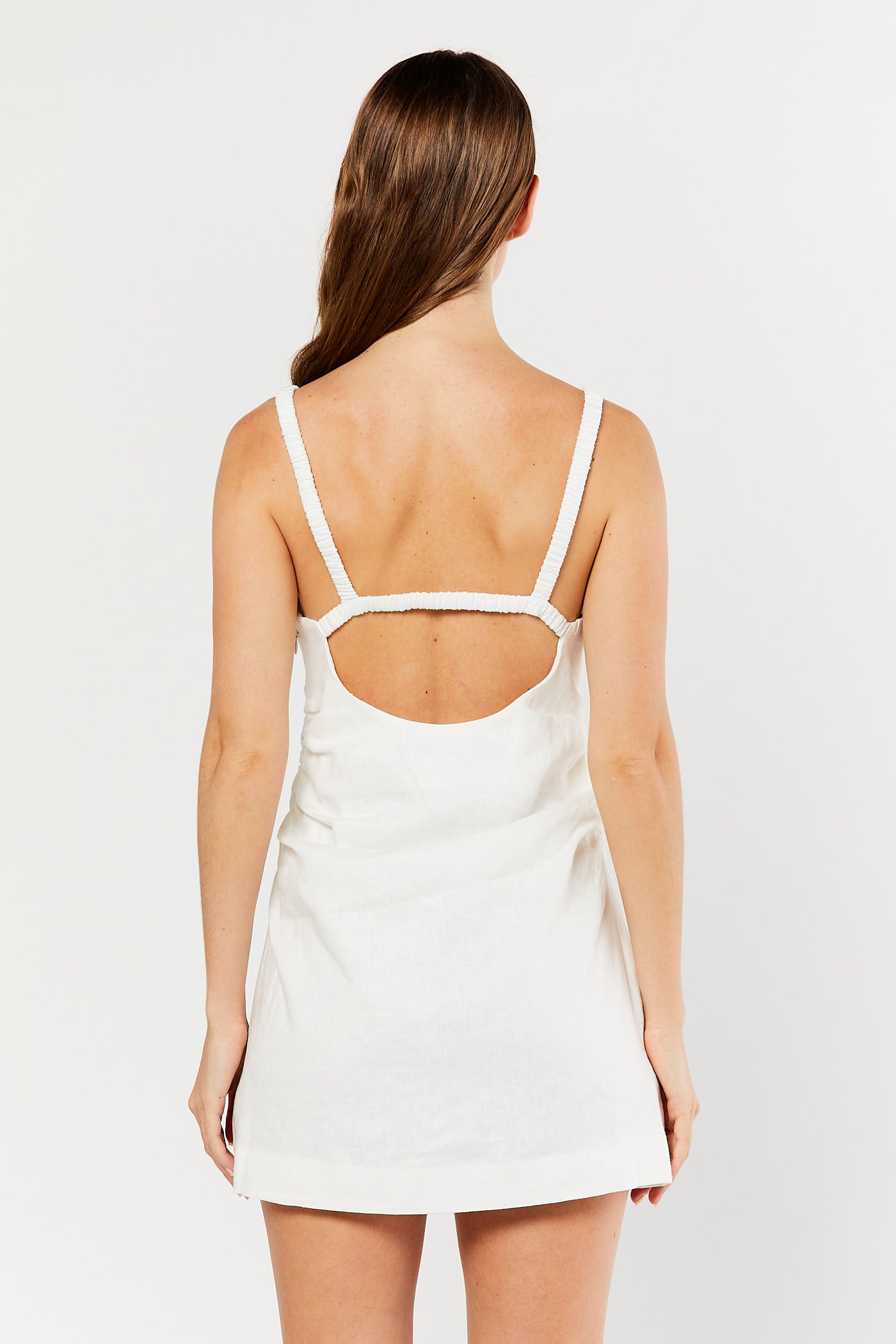 Ivory Primrose Ruched Mini Dress