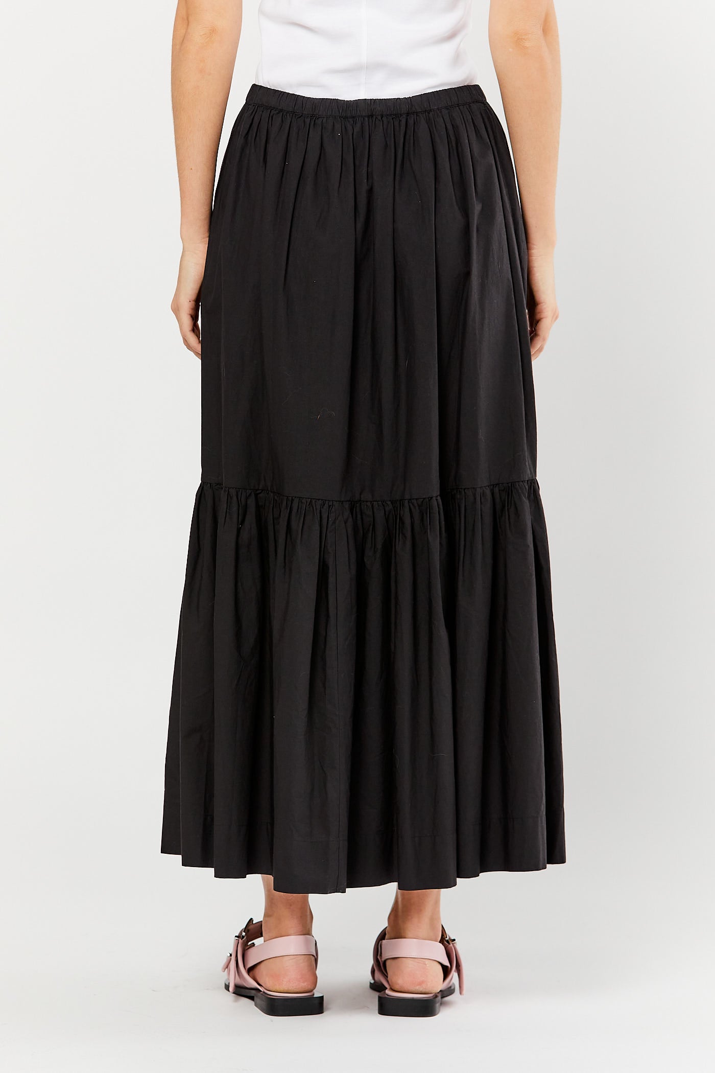 Black Maxi Flounce Skirt