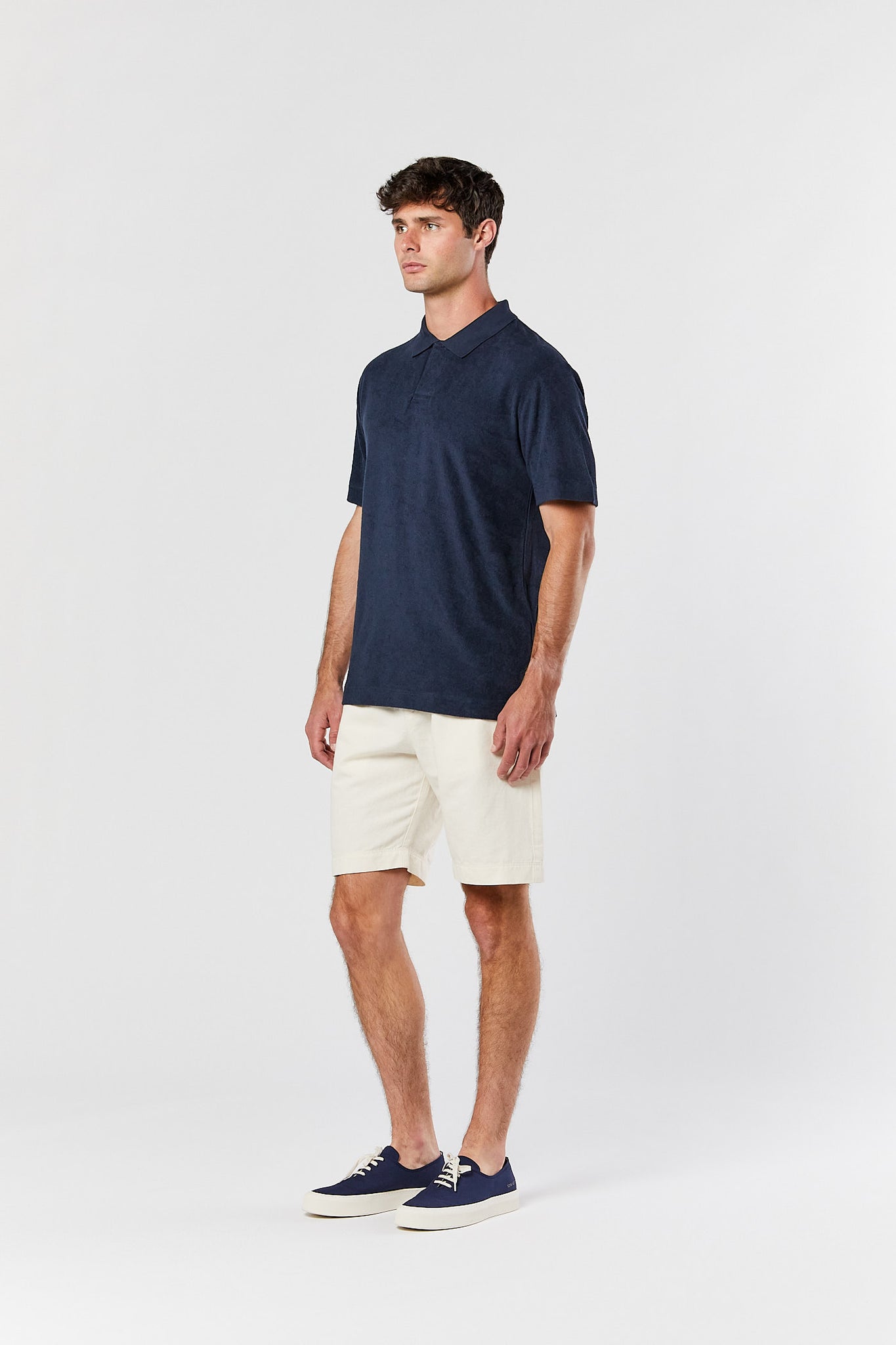 Navy Toweling Polo Shirt
