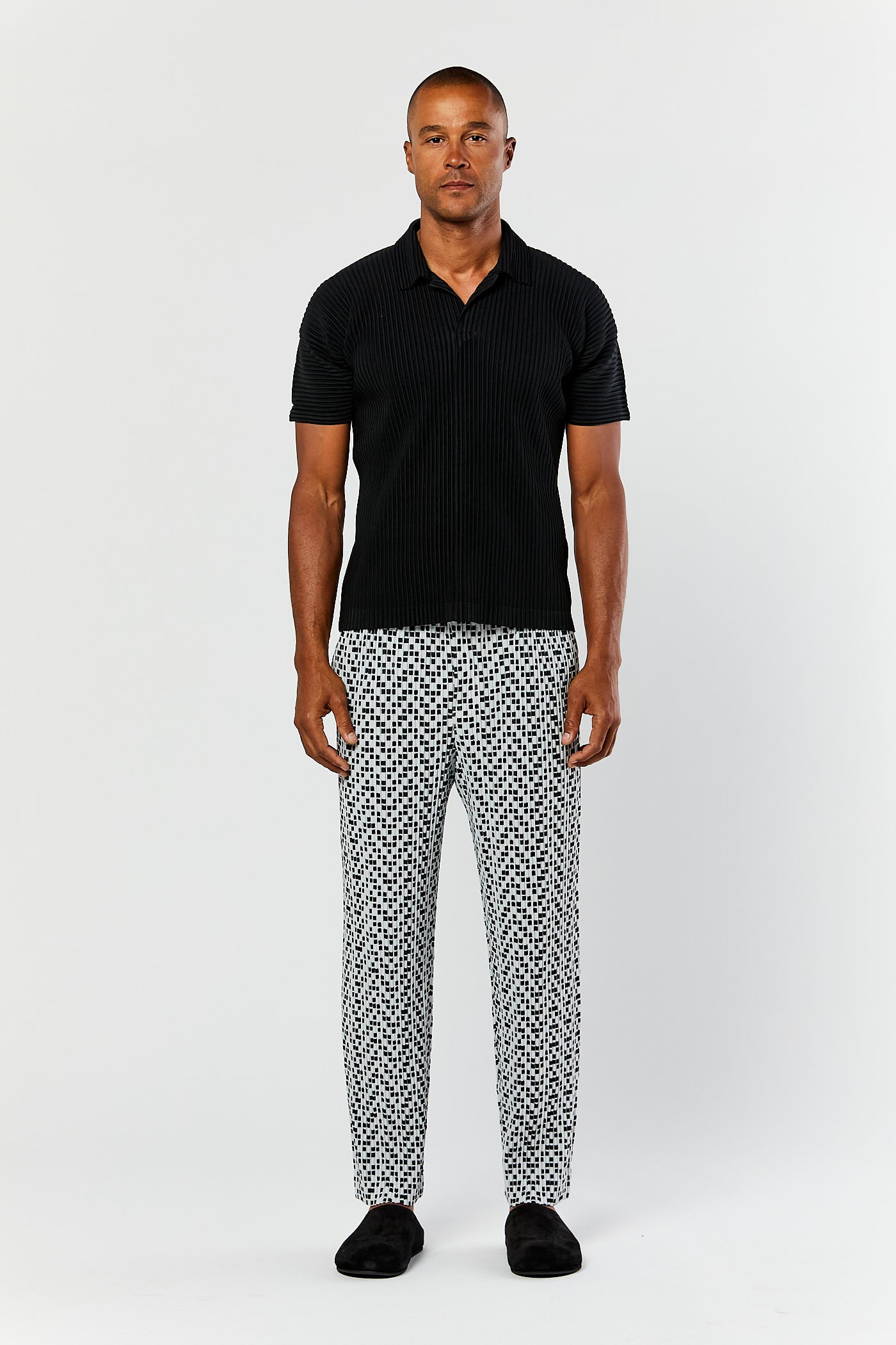 Slim Pleated Polo