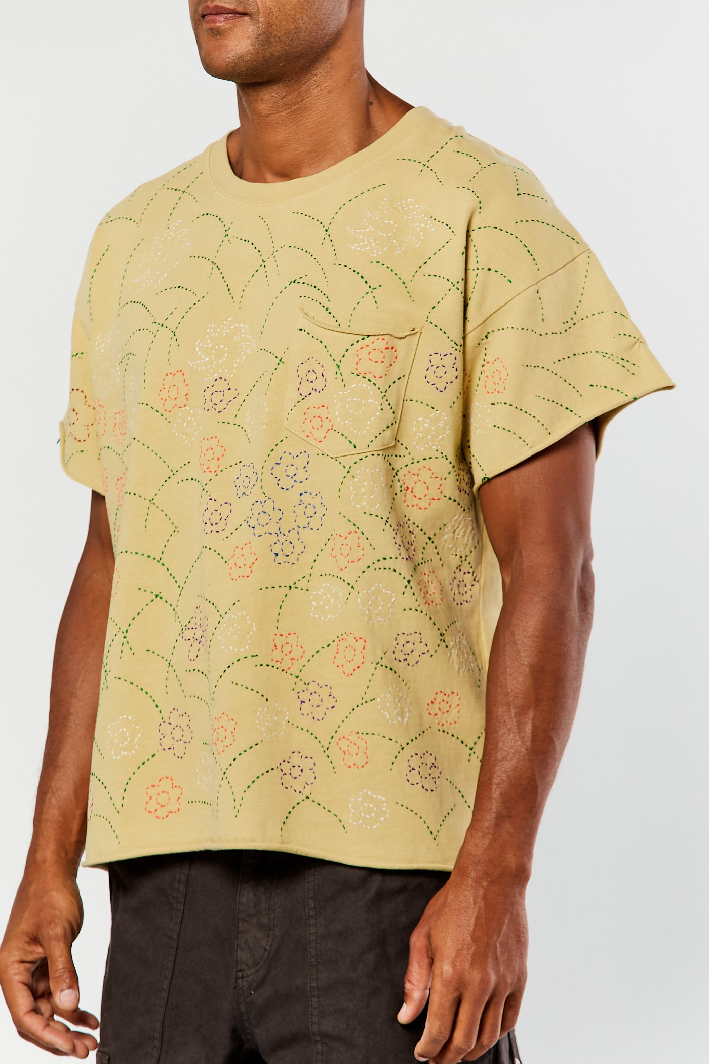 Tan Floral Tee