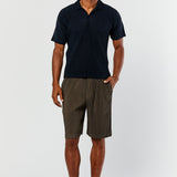 Slim Pleated Polo