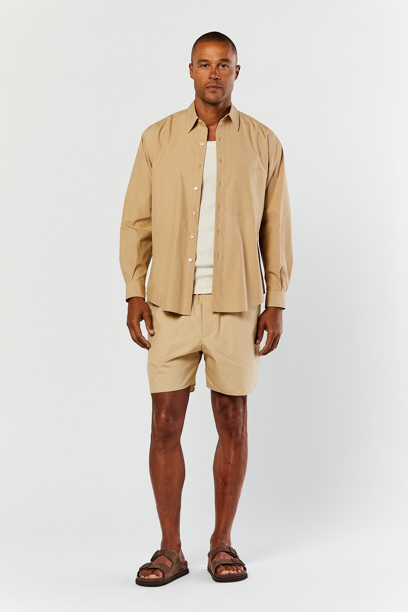 Beige High Count Finx Shorts