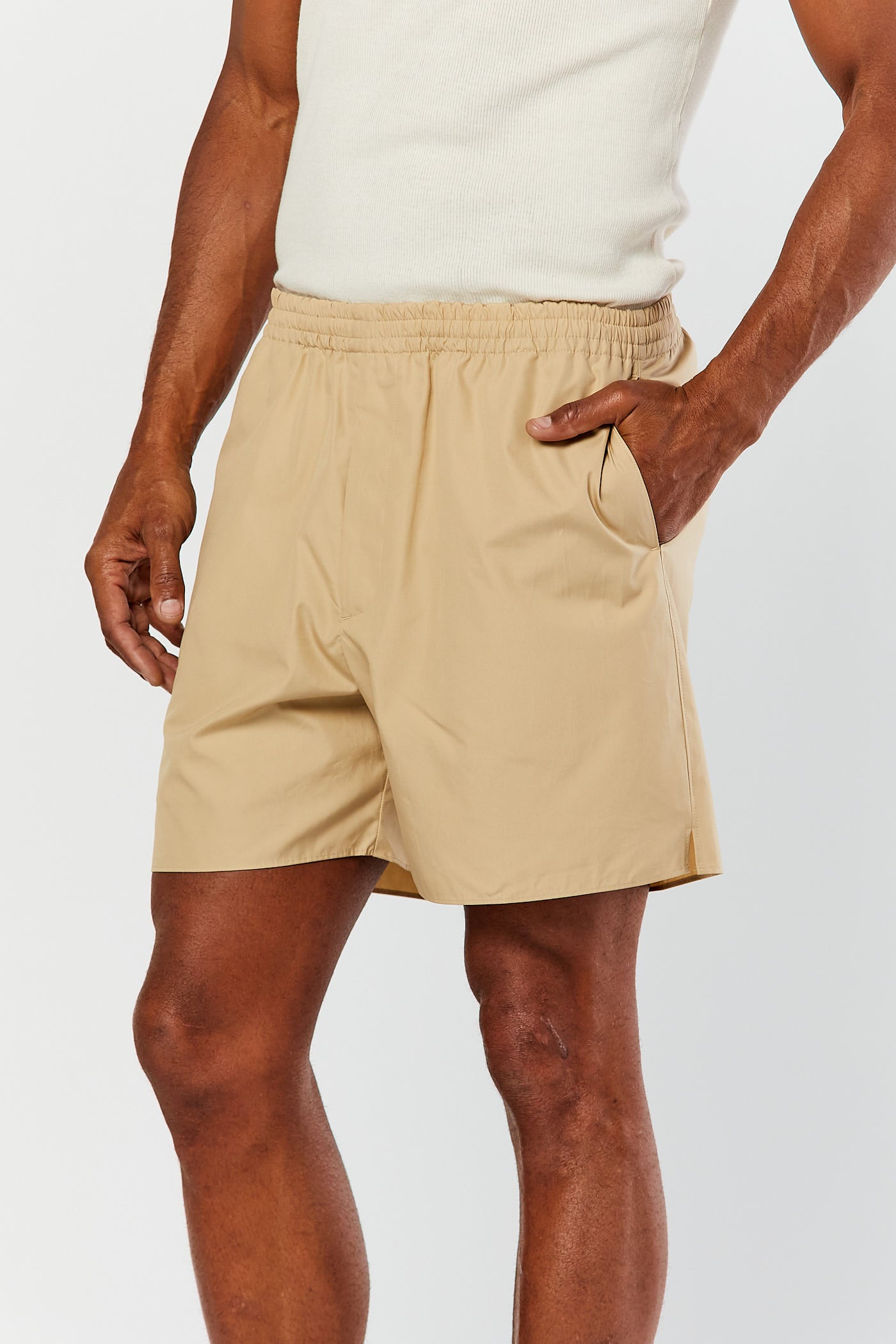 Beige High Count Finx Shorts