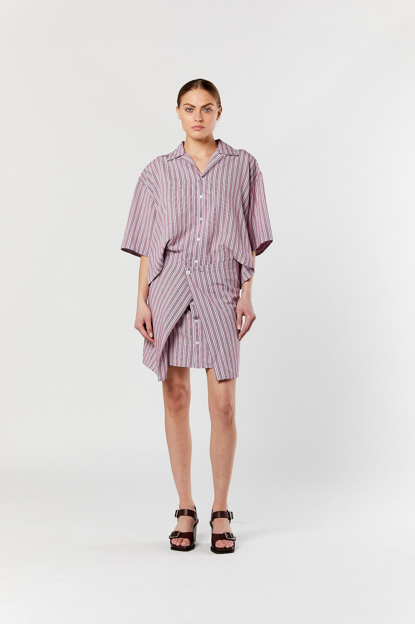 Lilac Apron Shirt Dress