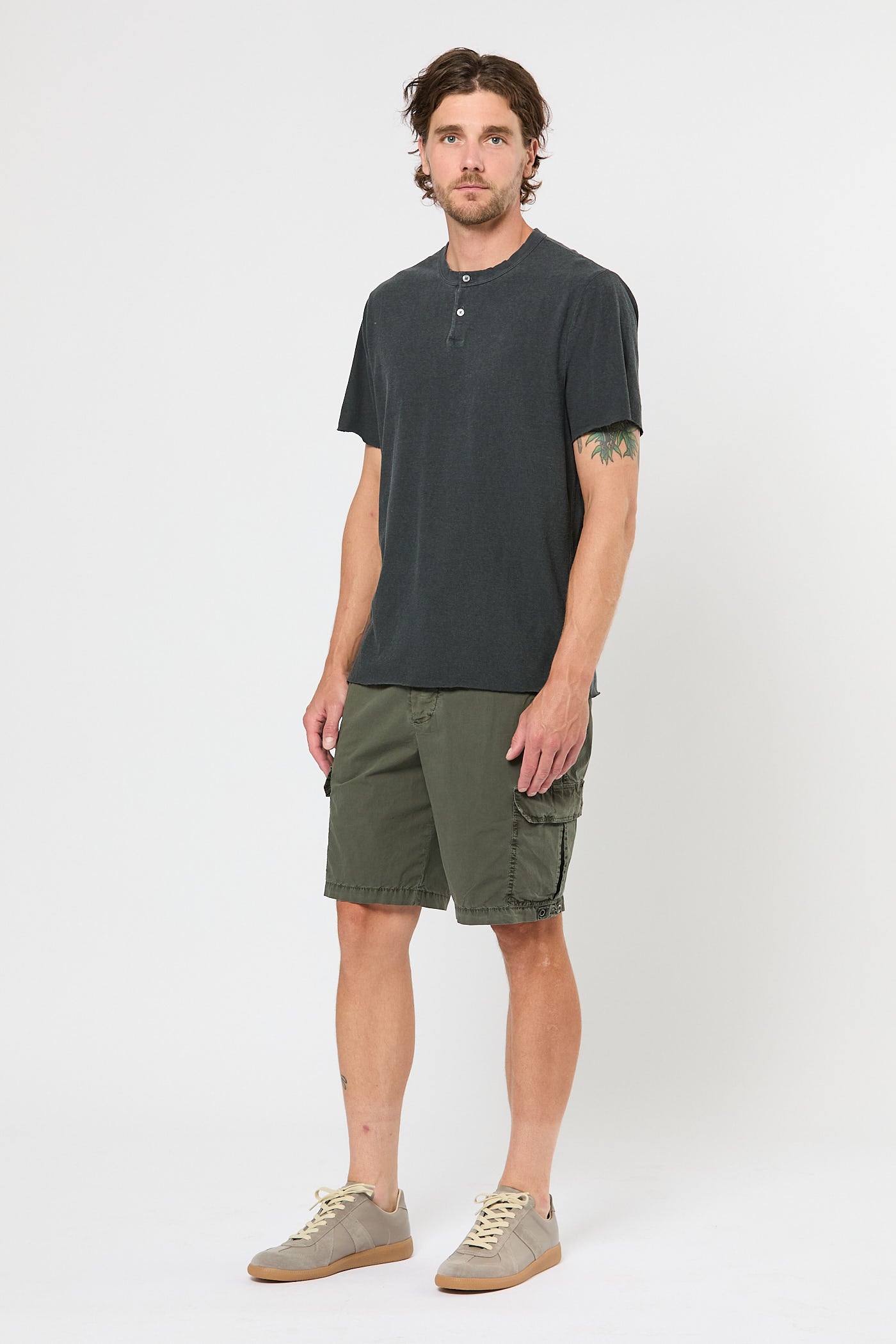 Poplin Cargo Short in Granite