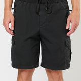 Poplin Cargo Short in Black