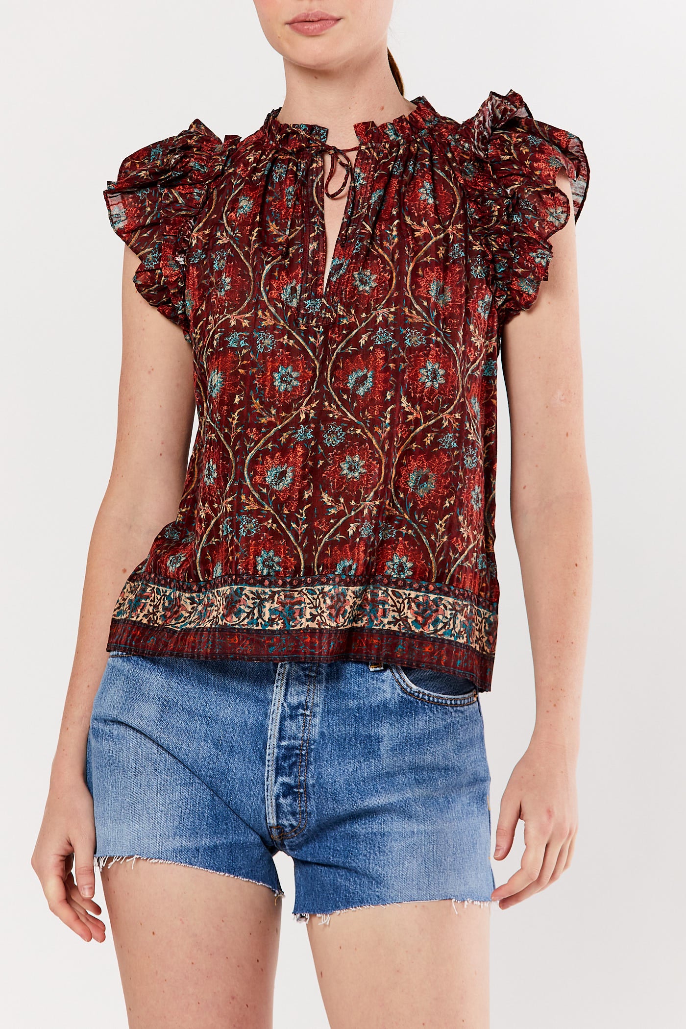 Pomegranate Fleur Top