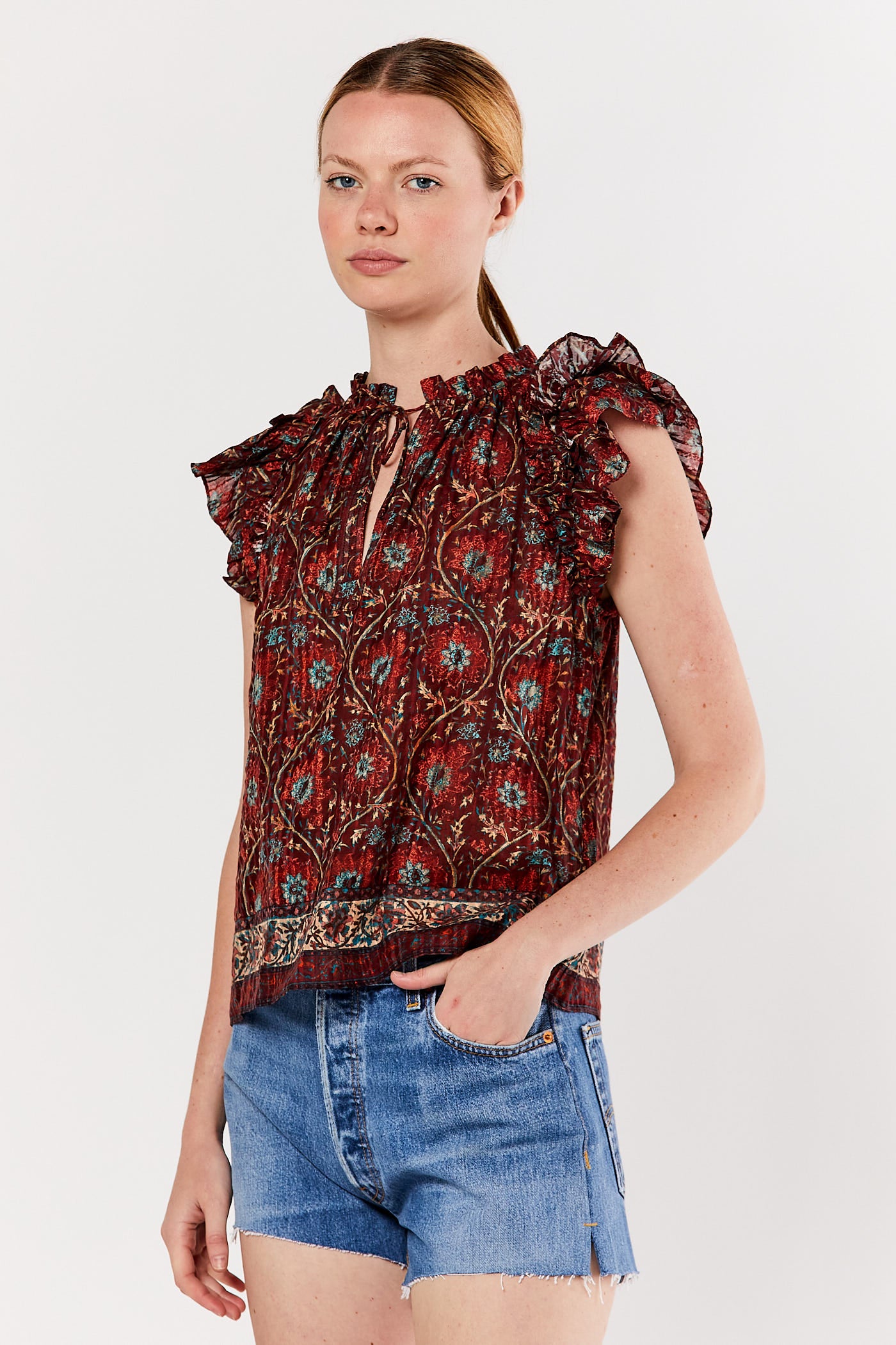 Pomegranate Fleur Top