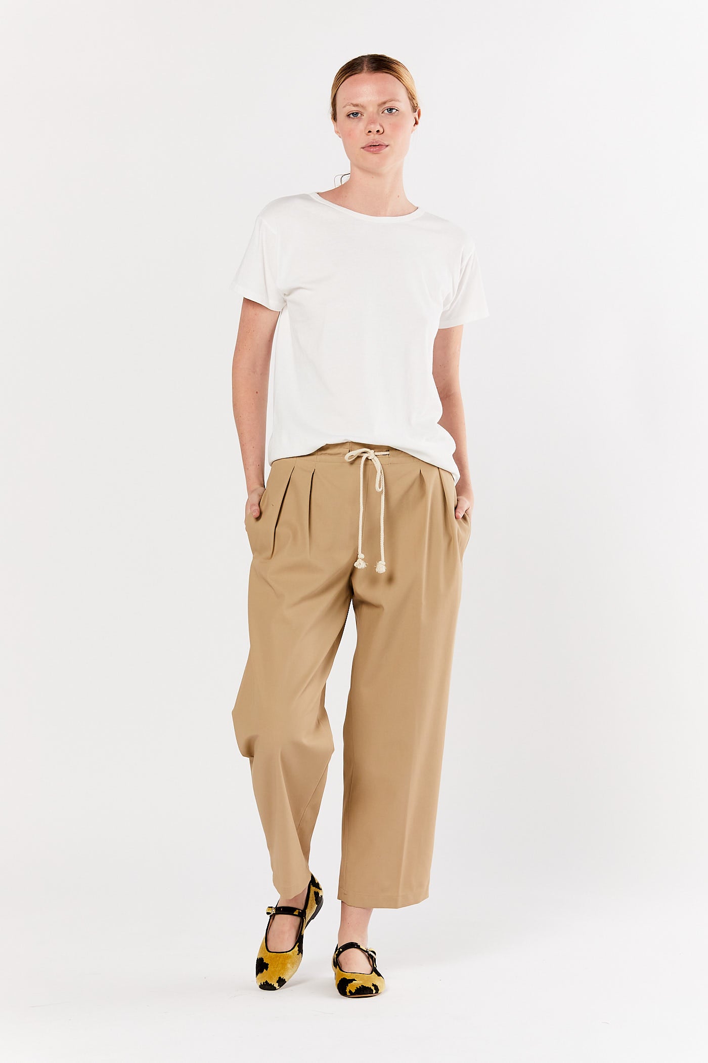 Khaki Elastic Drawstring Pant