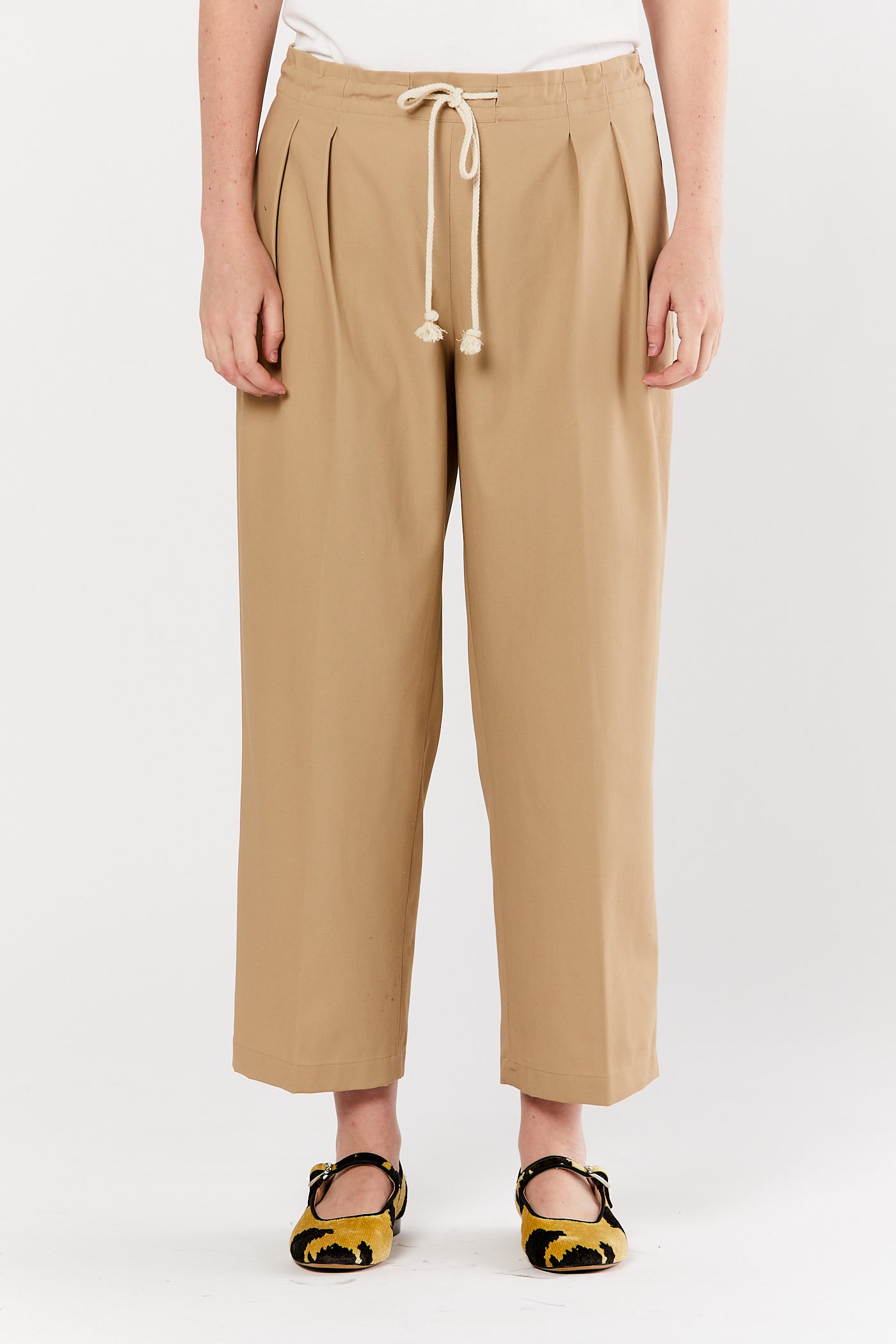 Khaki Elastic Drawstring Pant