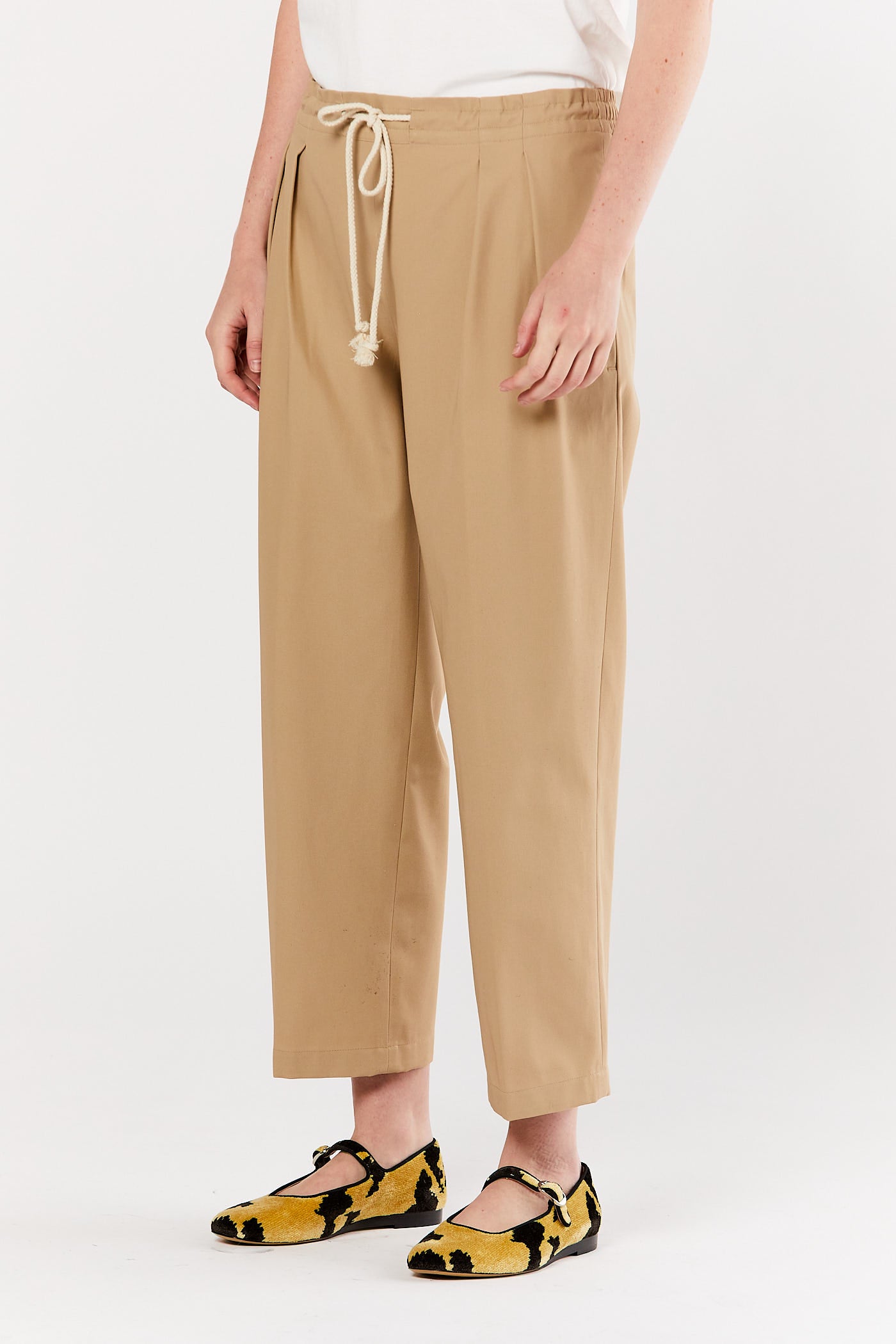 Khaki Elastic Drawstring Pant