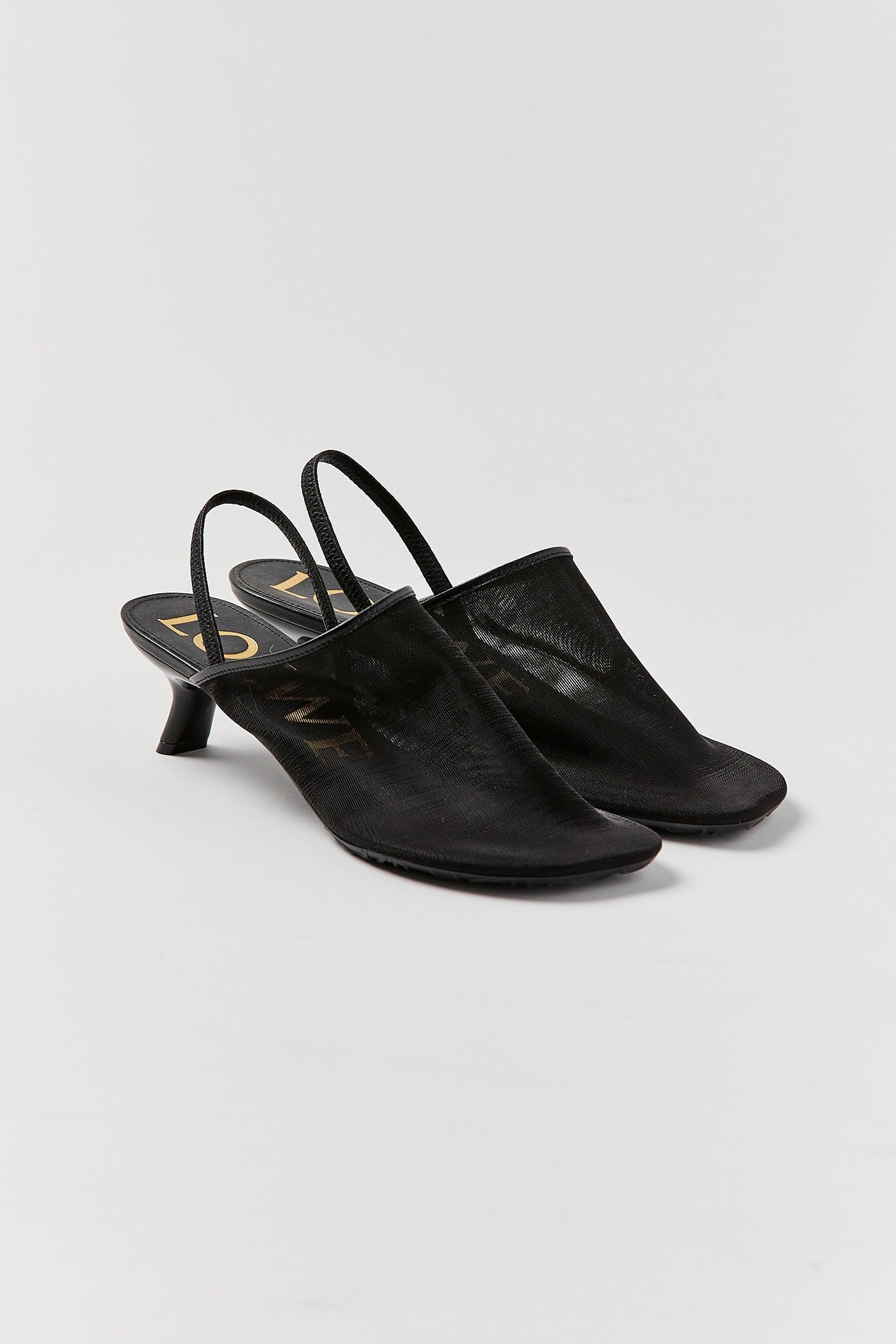 Black Mesh Slingback Mule