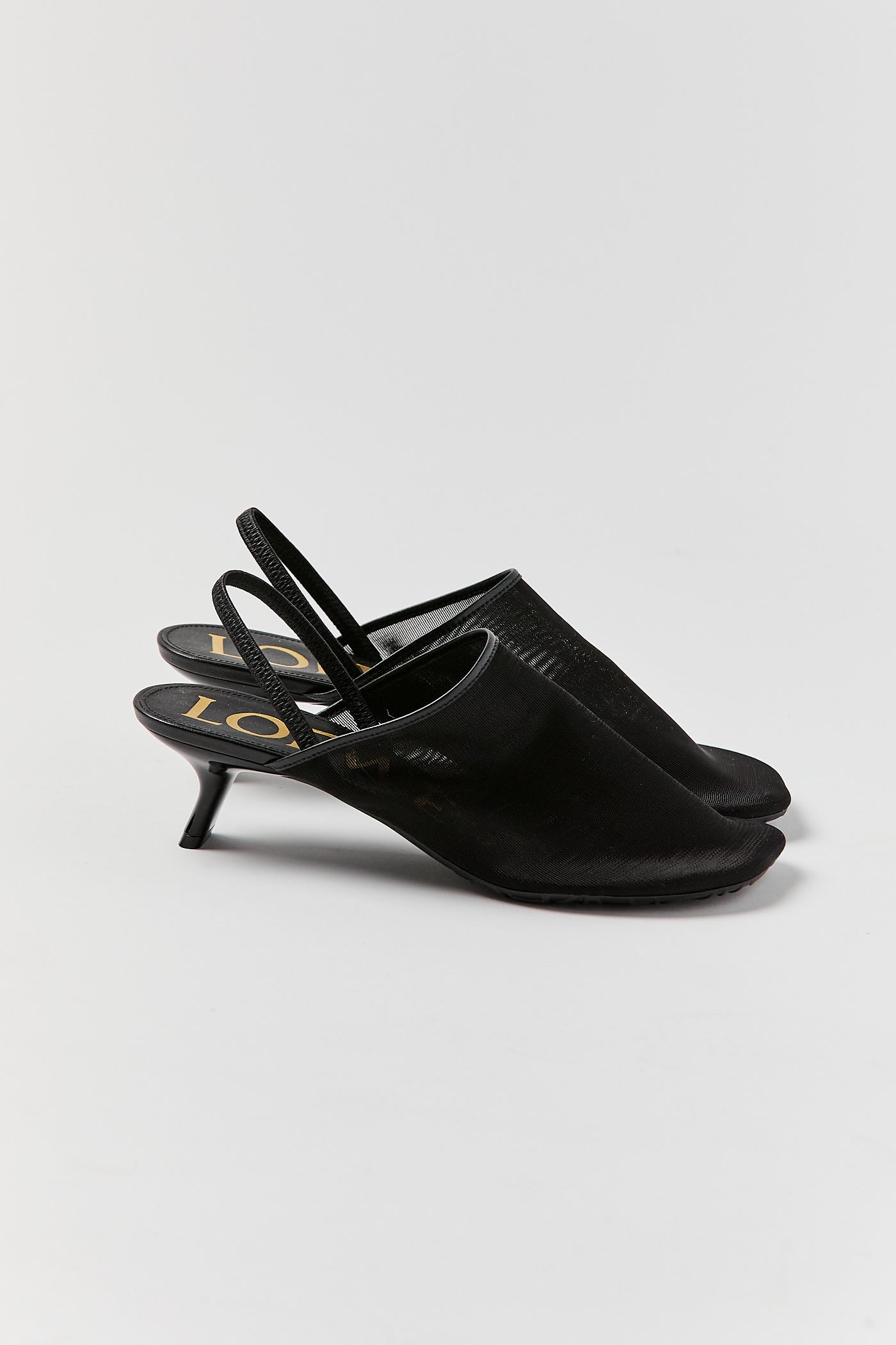 Black Mesh Slingback Mule