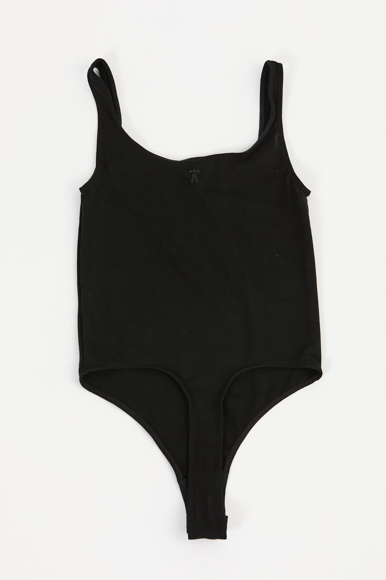 Black bodysuit on a white background