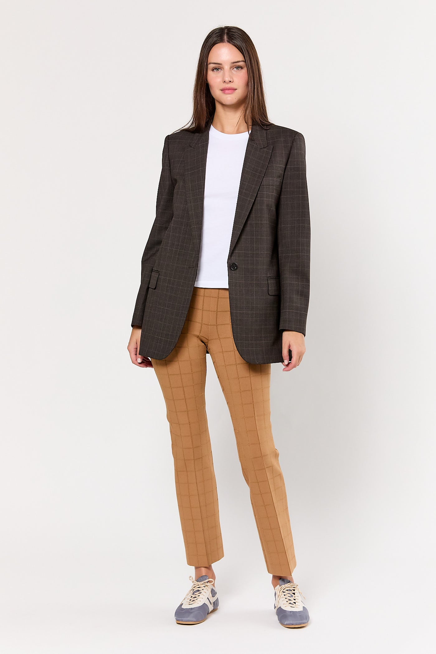 Matte Shine Windowpane Kick Pant