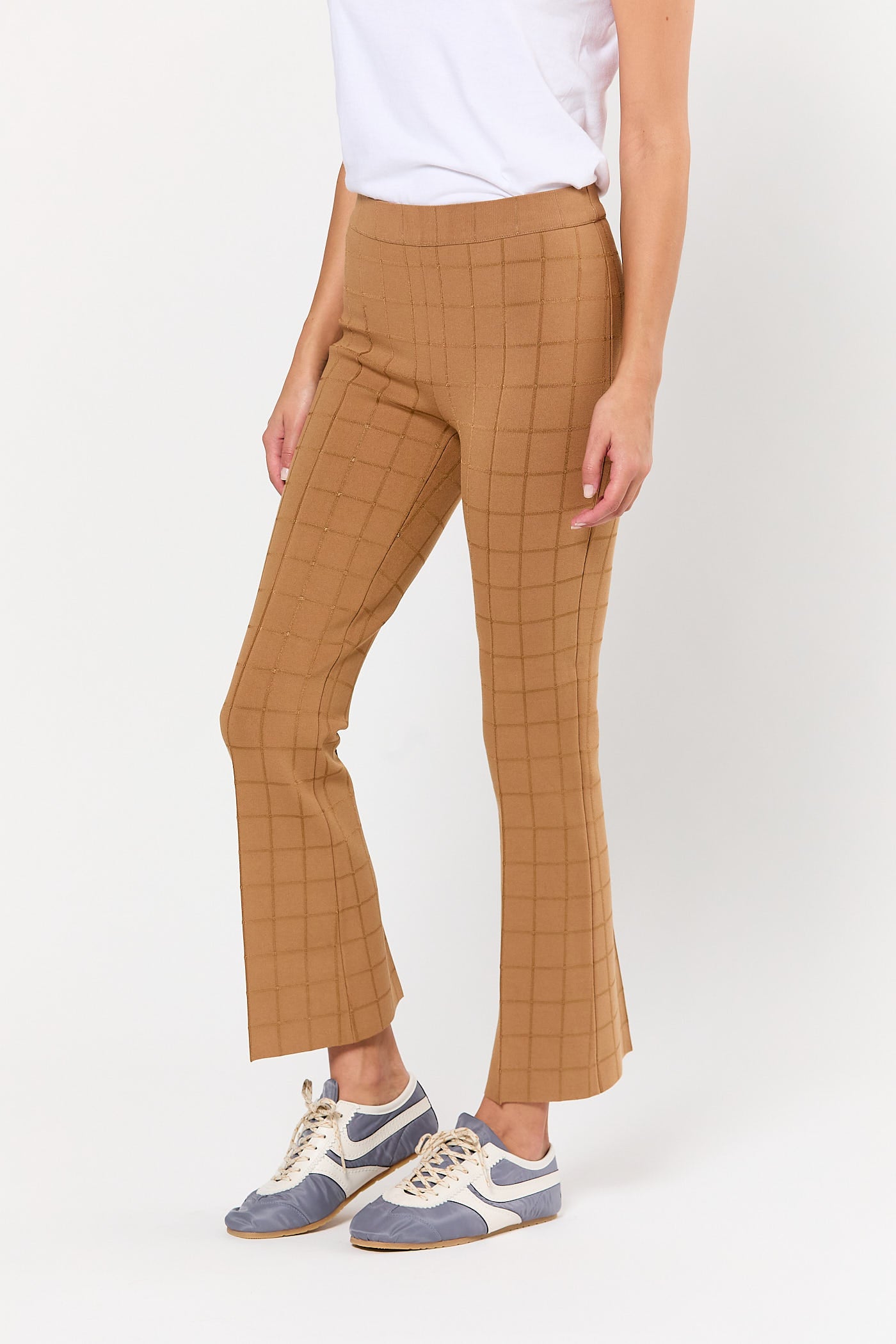 Matte Shine Windowpane Kick Pant