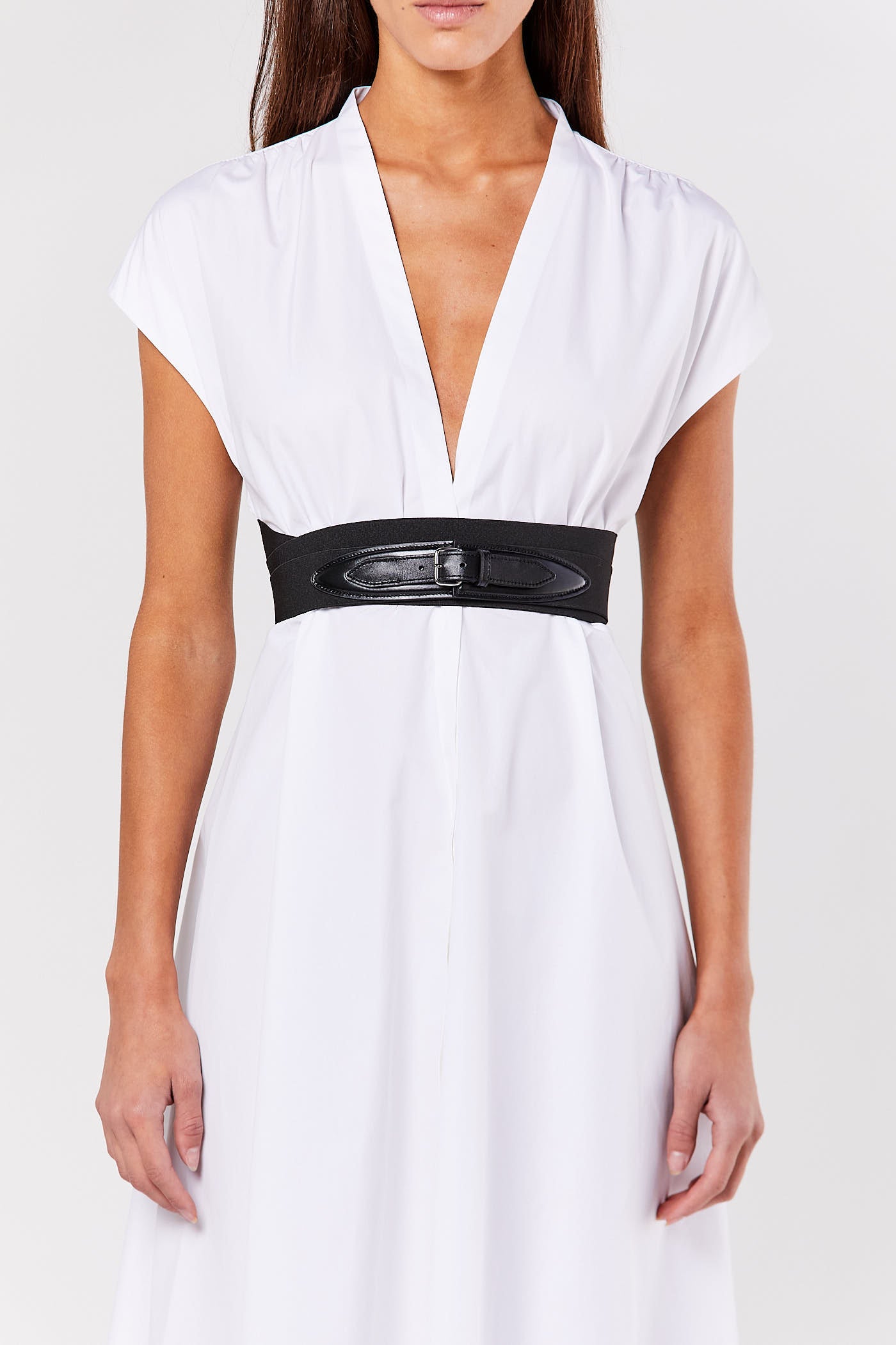 Blanc Band Belt Dress