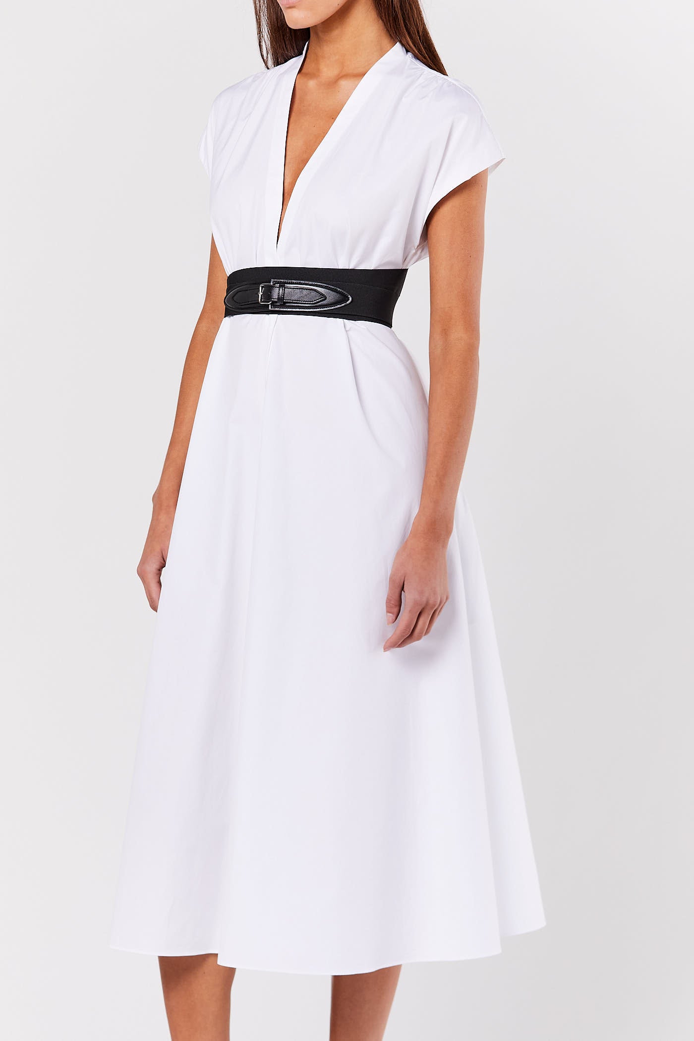 Blanc Band Belt Dress