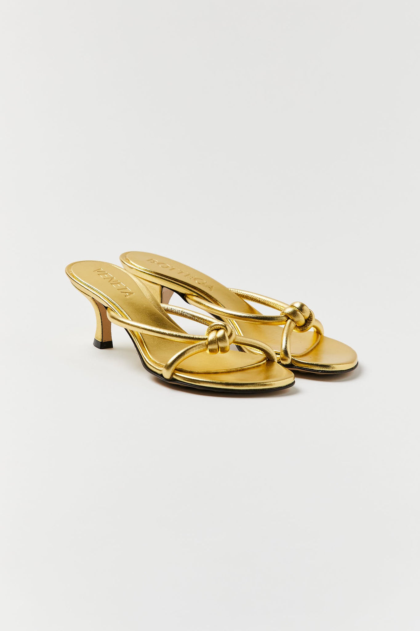 Gold Laminated Blink Mule Sandal