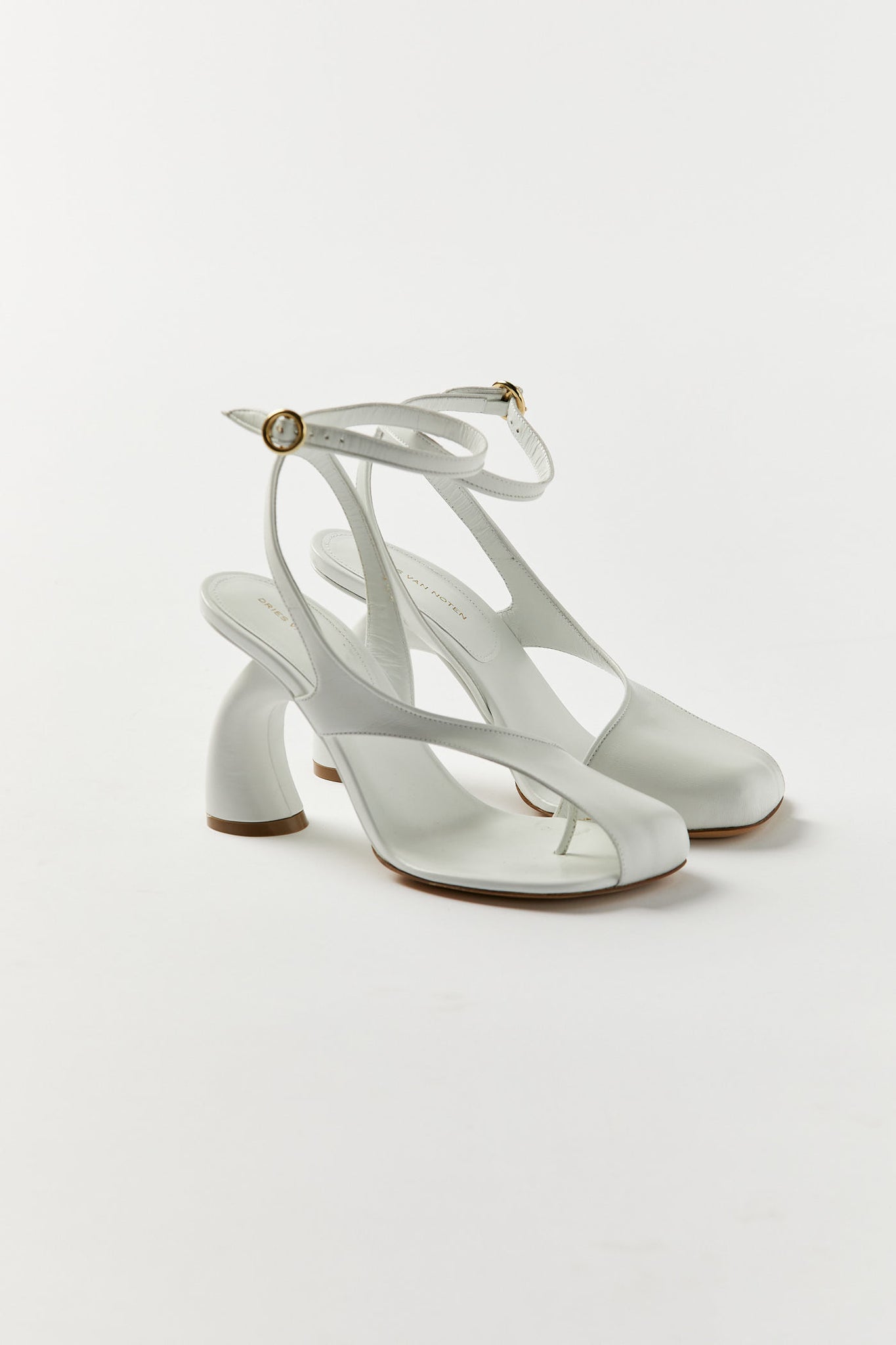 White Asymmetric Sandals