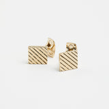 Square Engine Turned Cufflinks - Gold