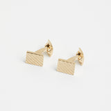 Square Engine Turned Cufflinks - Gold