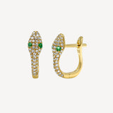 Large Emerald Serpent Earrings