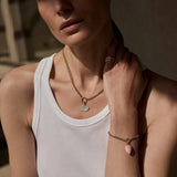 Heartstone Diamond Pendant in Pink Opal