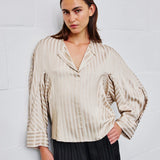 Long Sleeve Akeo Shirt in Pearl