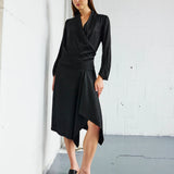 Long Sleeve Madira Dress in Black