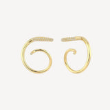 Coil W Diamond Earrings