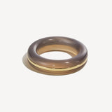 Essential Stacking Ring - Grey Agate | 14k Gold