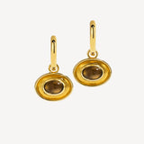Oval Hoops - Smokey Quartz