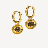 Oval Hoops - Smokey Quartz
