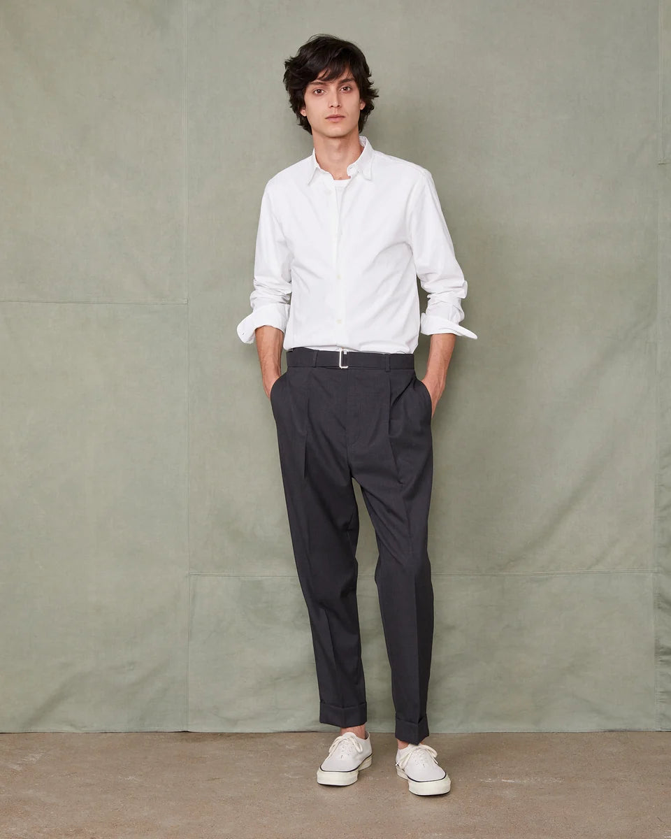 Hugo Pants in Dark Grey Italian Fresco Wool