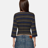Douglas Top in Navy Moss Stripe