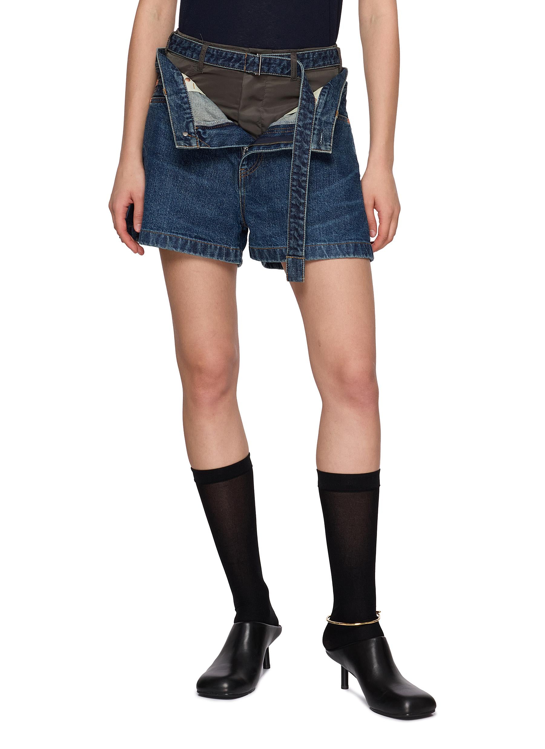 Denim X Nylon Twill Shorts