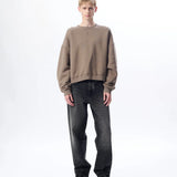 Crew Sweat in Brown Washed